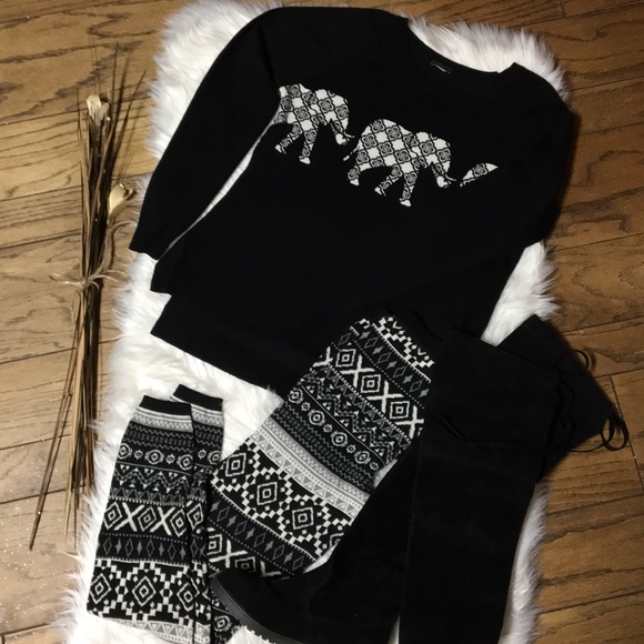 Sweaters - 2 Piece Boho Knit Sweater And Knit Legging Outfit